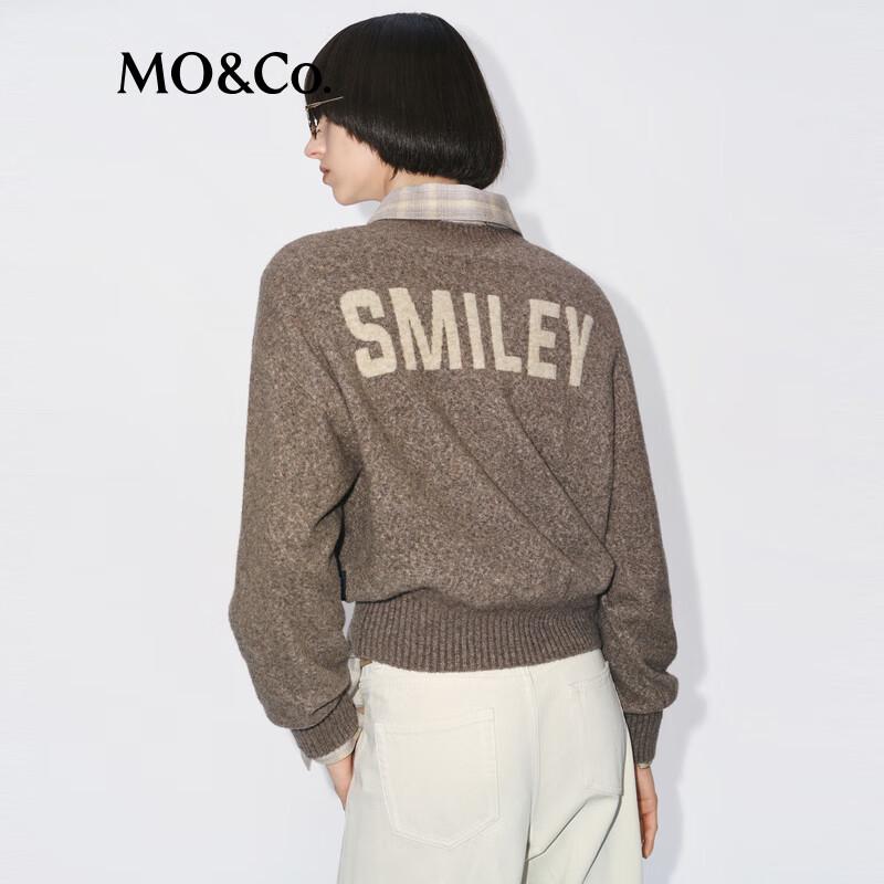 MO&Co. Women's Wool Blend Crew Neck Sweater