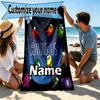 Custom Name Personalized Among Us Print Beach Towel, for Trip Camping Beach Party Home Decor, Birthday Gift for Family & Friends