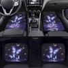 4pcs Purple Blue Butterfly Print Car Floor Mats | Durable Waterproof Universal Fit Automotive Carpet Set for Women, Interior Car Care, Decorative Mats