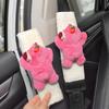 Car Seat Belt Cover Anime Strawberry Bear Plush Auto Seat Belt Shoulder Protector Pad Car Interior Accessories For Christmas