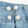 5Sets Nail-free Metal Jeans Button Snaps Detachable Pants Clips Buttons Pins DIY Waist Tightener Clothing Buckles Sewing Tools