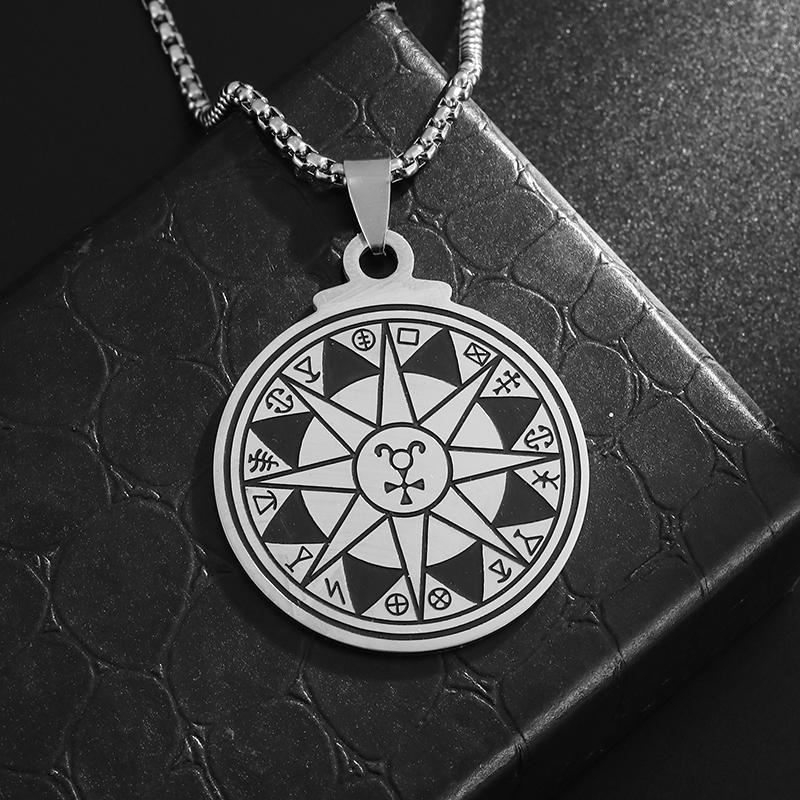Stainless Steel Nordic Odin Rune Irish Celtic Trinity Knot Pendant Necklace Men Women Lucky Amulet Jewelry