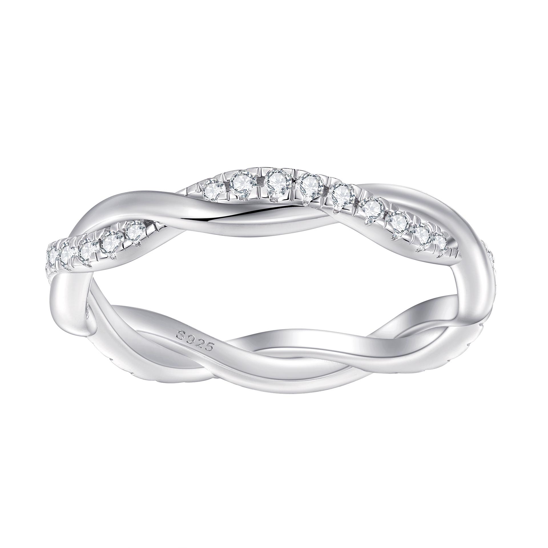 

Women s Sterling Silver Twist Ring - High-End S925 Stackable Pinky Jewelry US Size 7