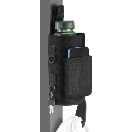 Magnetic Gym Water Bag with Phone Pockets Shoulder Strap Fitness Sports Water Bottle Sleeve Tumbler Carrier Holder Workout Essential
