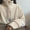 Damen-Sweatshirt, einfarbig, dick, lässig, Rollkragenpullover, modisch, Reißverschluss, Strickjacke, warme Jacke