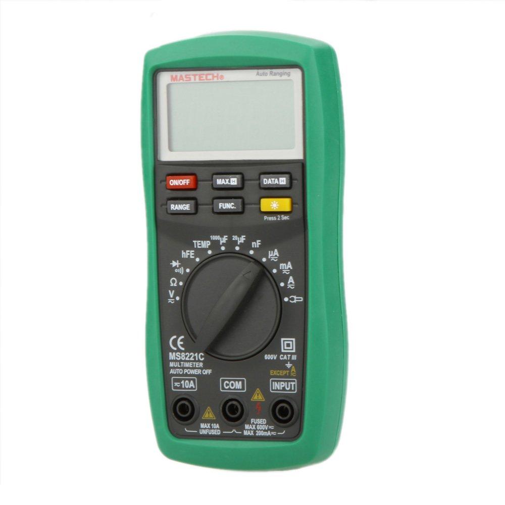Multímetro Digital MASTECH MS8221C com Temperatura e Pinça Óptica, Faixa Automática, hFE, Capacitância, Medidores