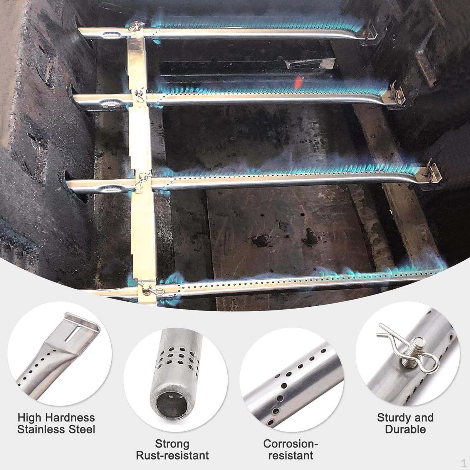 

4Pcs Grill Burner Tubes BBQ Replacement Parts Practical High Temperature Resistant Searing
