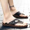 48 Large-size Sandals for Men's Summer New Leather Beach Shoes Sandals Men's Non-slip Hand-stitched Stitching