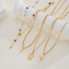 4Pcs/Set Cross Colorful Crystal Necklaces For Women Simple Gold Silver Color Y-Shaped Pendant Necklace Set New Christian Jewelry