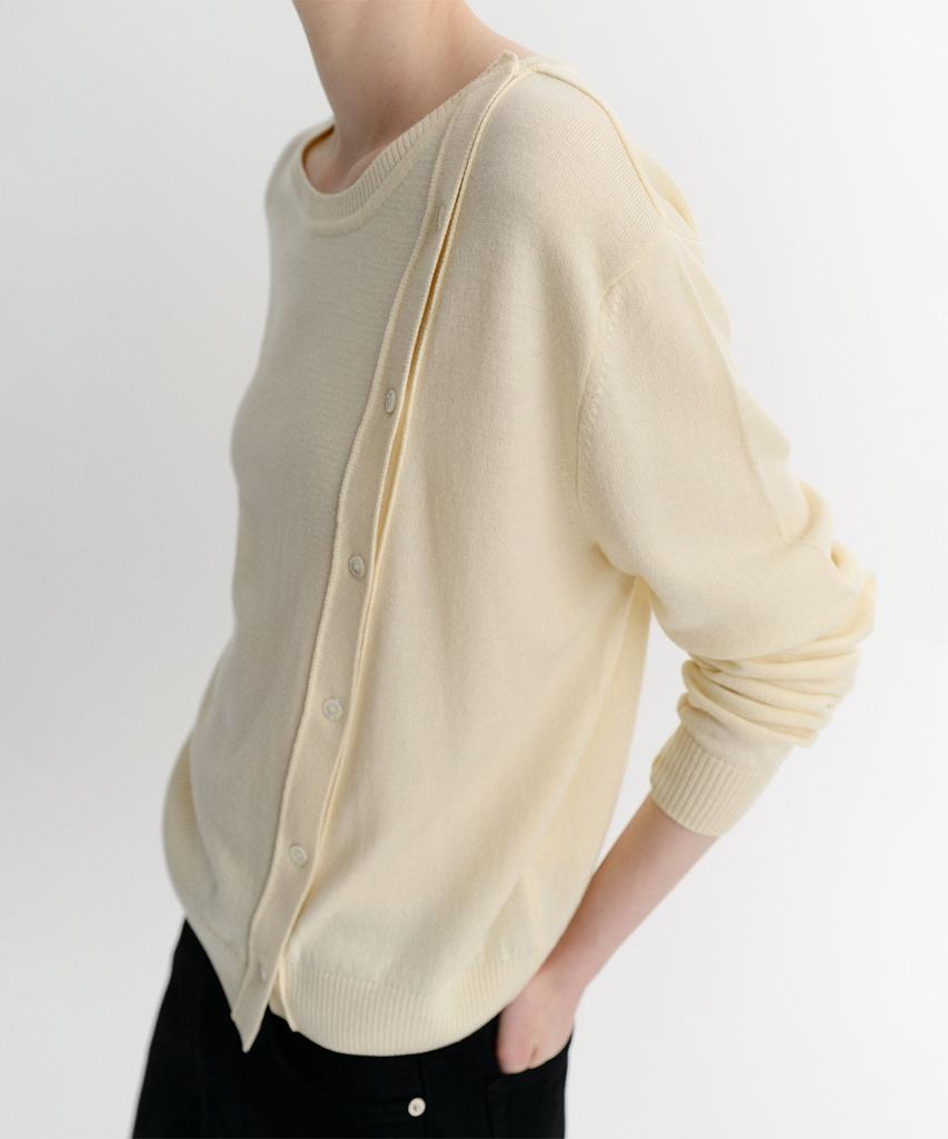 Ia Side Button Knit Pullover (Yellow)