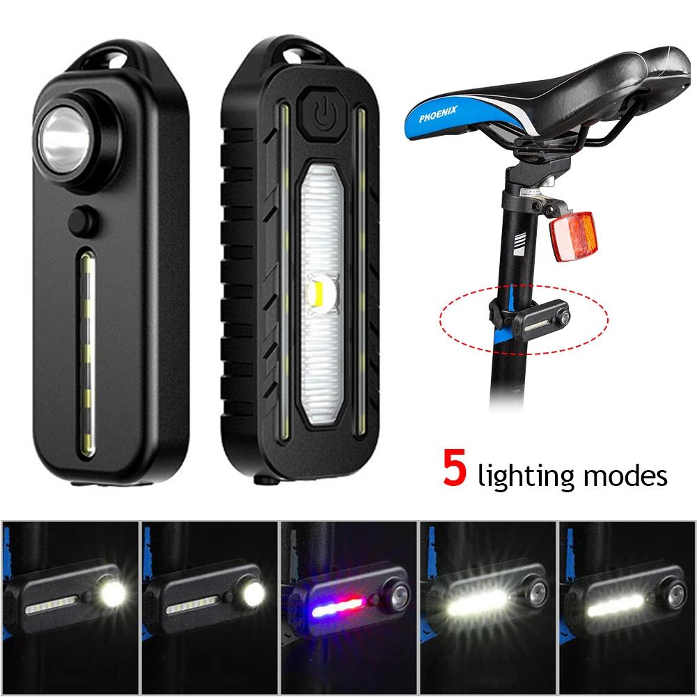 1Pc LED Red Blue Shoulder Bicycle Light with Clip USB Charging Flashing Warning Safety Flashlight Torch Bike Warn Lantern Light