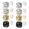A Pair 6/8Mm  Magnetic No-Pierce Stainless Steel Stud Earrings For Men Punk Zircon Magnet Earrings Non Piercing Jewelry