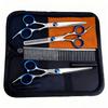 Portable Pet Grooming Scissor Set: Flat & Curved Hairdressing Tools
