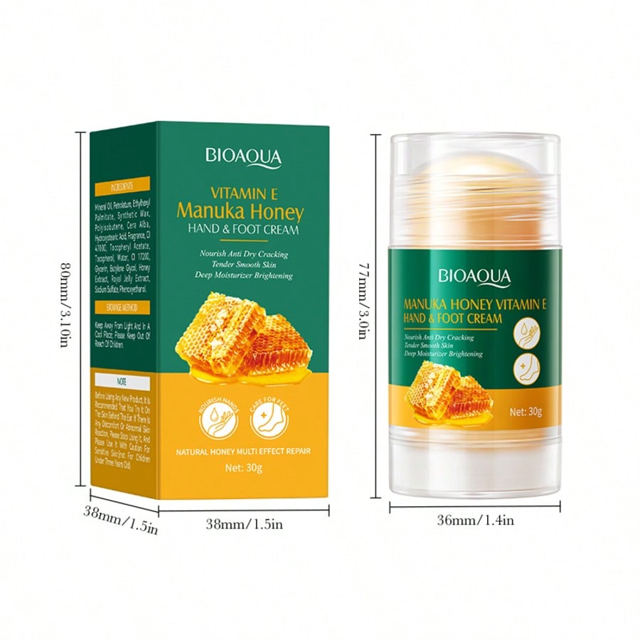

Крем для рук и ног с витамином Е и медом манука, подходит для сухой и потрескавшейся кожи стоп и пяток, увлажняет сухие стопы. 30g
