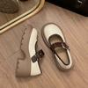 Pantofi singuri Casual Retro Toc gros Platforma Mary Jane Mici Pantofi din piele Femei
