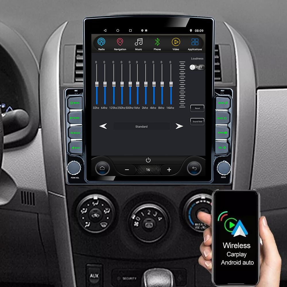 9.7" Vertical Style Tesla Screen Android 12.0 Car Radio For Toyota Corolla 2006 2007 2013 GPS Navigation Multimedia Player 2din