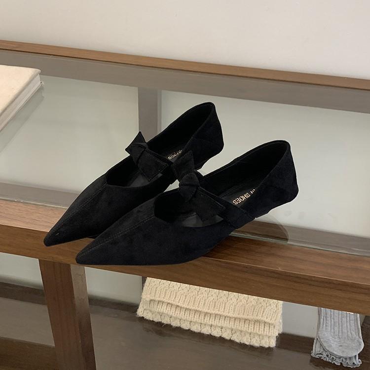 Soft-soled Fashion Flat-bottomed Black Pointed Single Shoes Women's Shoes 2025 Retro Mary Jane French Shallow Mouth Commuter Shoes Tide