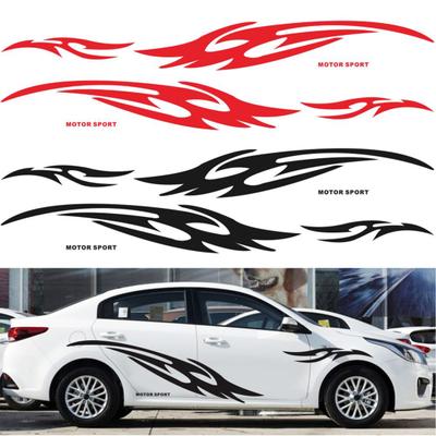 2Pcs Decorative Sticker Eye-catching Good Visual Effect Anti-scratch Flame Vinyl Graphic