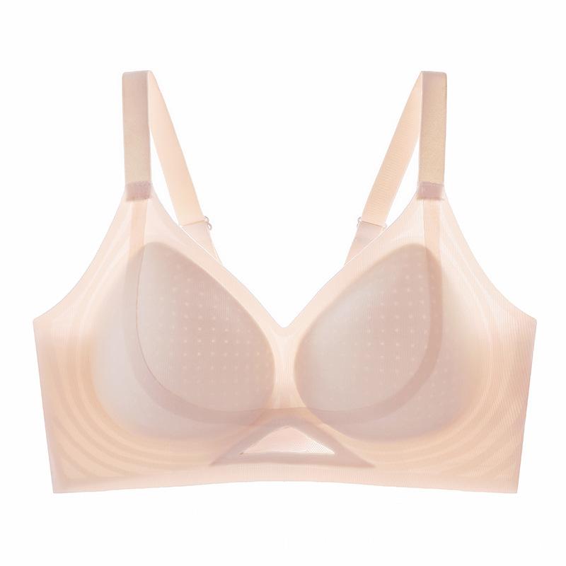 Underwear women's small breasts gather and close secondary breasts, anti-sagging jelly strip soft support, no steel ring bra new