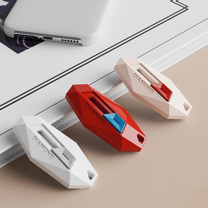 Diamond Design Unbox Knife Safety Round Head Cutter Magnetic Carton Box Cutter For Opening Package Letter Utility Knife
