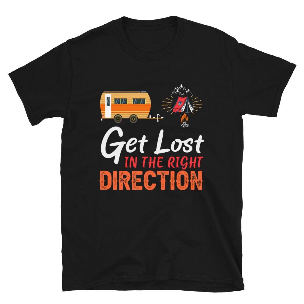 Get Lost Vintage Design Camping Novelty T-Shirt 4XL