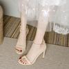 Temperament Shows High and Simple One-word Buckle Sandals 2025 New Summer Elegant Sexy High-heeled Open-toed Sandals Women