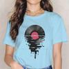 Summer Hot Bbq Sea Beach 100 Cotton Tshirts Vinyl Lp Music Record Sunset Red Personalize 4xl 5xl Girl T Shirt New Trend Tops