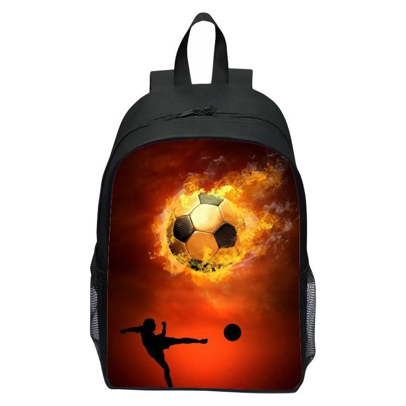 

Мультяшный рюкзак с футбольным узором в виде пламени - Легкий, на двойных плечевых лямках, для самостоятельного оформления, для 1-3 классов 16-inch