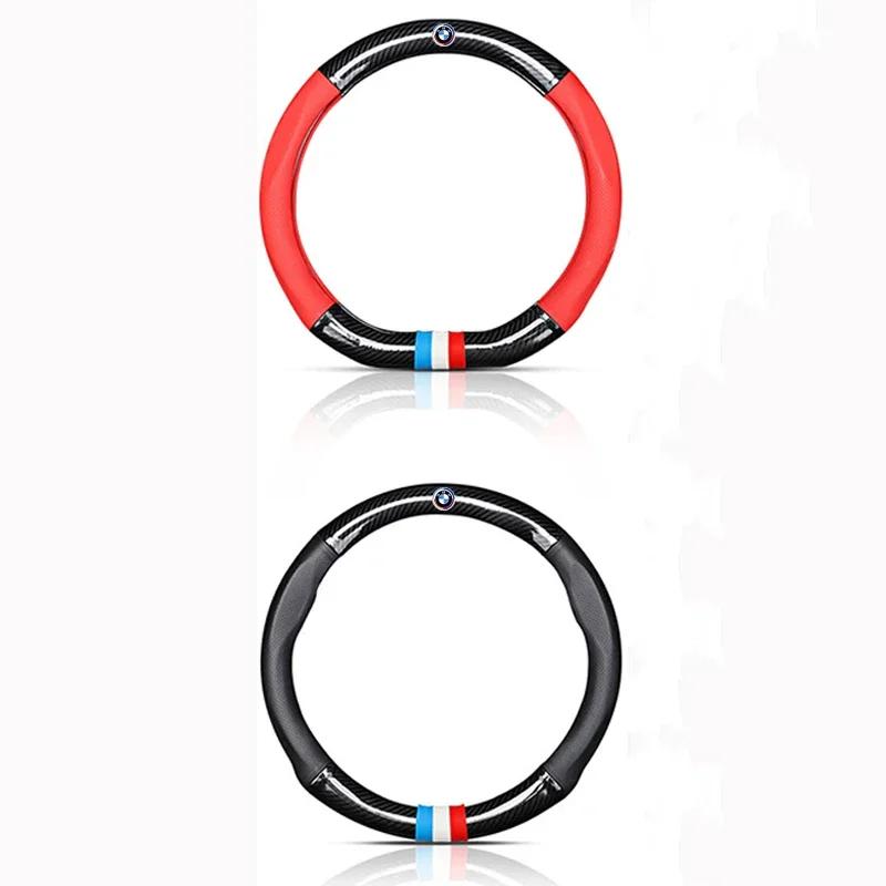 Neue Auto Leder Carbonfaser Anti-Rutsch Lenkradabdeckung Auto Zubehör Für BMW X1 X2 X3 X5 X4 X6 X7 G30 G20 G32 G11 G12 F40