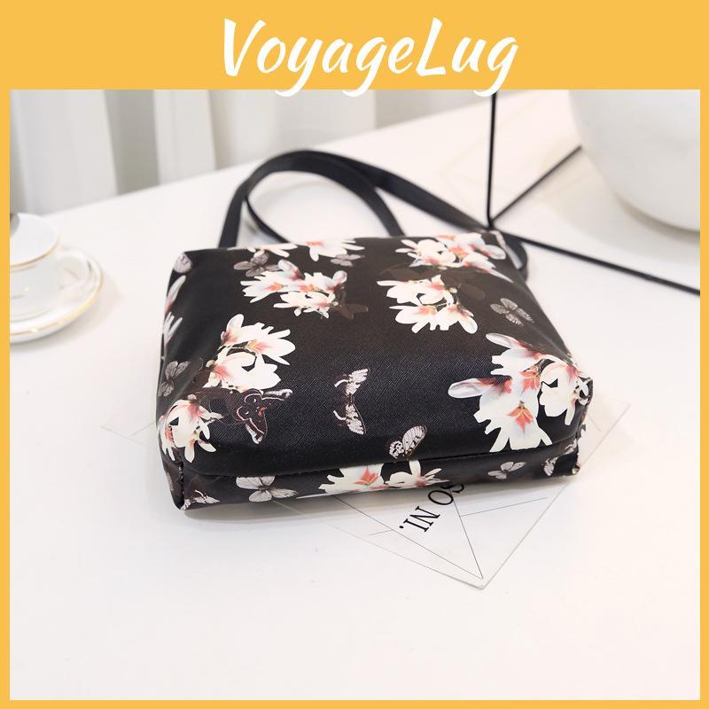 Women's Single Shoulder Bag Floral Pattern Canvas Material Comfortable Lightweight