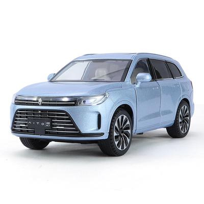 1/24 Ölçek AITO M7 SUV Alaşım Yeni Enerjili Araba Modeli Diecast Metal Şarj Edilebilir Araçlar Araba Modeli Ses ve Işık Simülasyonu Çocuk Hediyeleri