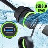 Speed USB Coupler USB3.0 Panel Mount Nylon Shell IP68 Waterproof Rating for Industrial Machinery USB Extension Cord