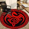 1pc Celtic Dragon Office Round Area Rug, Under Office Chairs Bedroom Living Room Home Decor, Room Deco, Available in Various Sizes