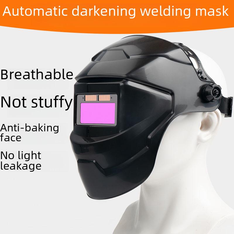 Solar Auto-Dimming Welding Mask, Anti-Spatter, Head-Mounted for Argon Arc