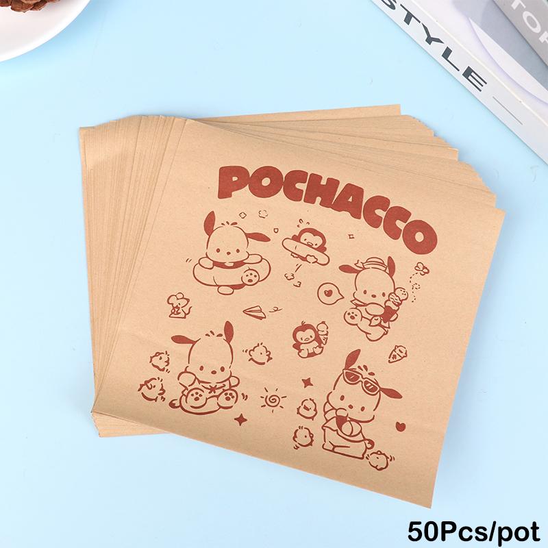 

50Pcs Cute Pochacco Puppy Kraft Paper Bag Food Packaging Bag Thickened Gift Bags Large Capacity Snacks Bag For Girl Kid Gifts