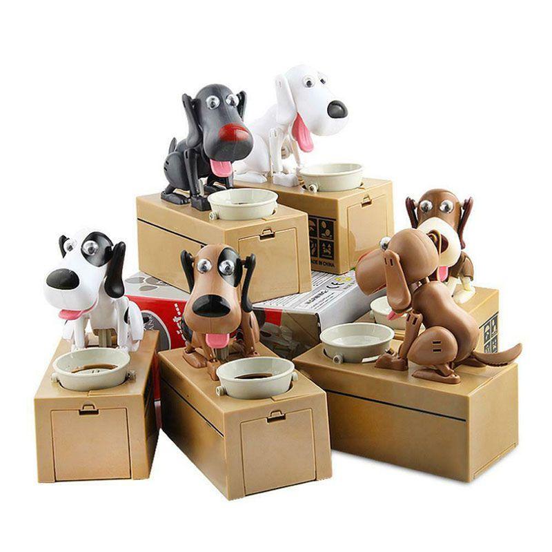 Rozkošný štěněcí prasátko s vtipnou automatickou akcí jedení pro děti