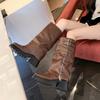 Thick-soled boots women's 2025 autumn and winter new models, but knee boots, small trouser boots, women's muffin-bottom knight boots