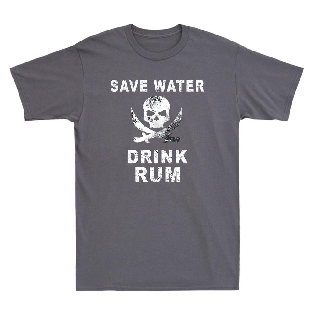 Save Water Drink Rum Tshirt Alcoholic Liquor Beverages Cocktails Unisexs Tee