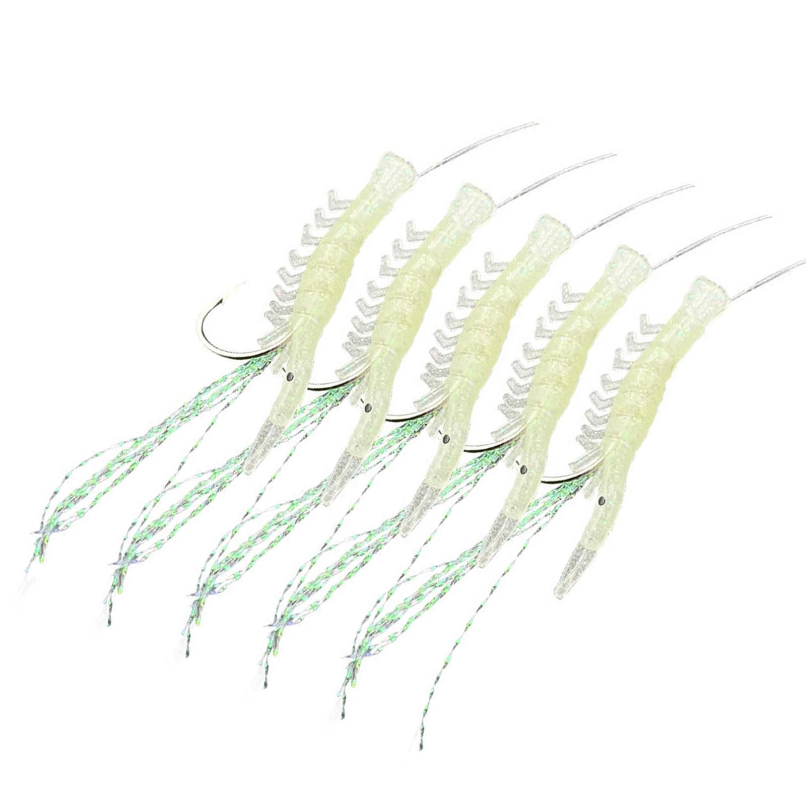

5 Pack Glow Fishing Rigs Shrimp String Hook Fishing Lures Rig Fishing Baits Trout Fishing Tackle Shrimp Baits 2
