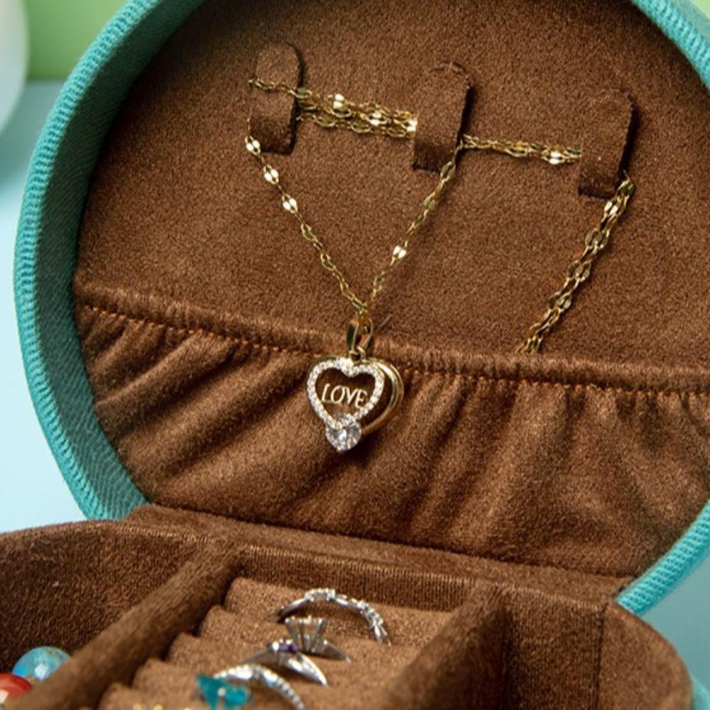 Embroidered Jewelry Storage Box Earrings Gift Packaging Box Travel Portable Handbag  for Lover