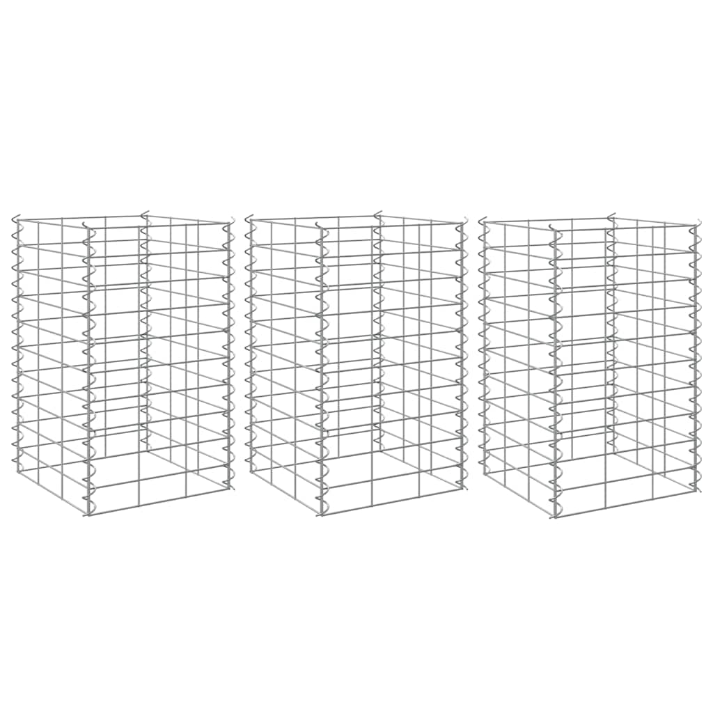 Gabion Raised Beds 3 Pcs 30 X 30 X 50 Cm Iron
