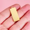 Mirror-Polished Geometric Stainless Steel Rectangle Pendant with External Hole for DIY Jewelry