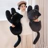 Black Cat Plush Pillow Soft Doll Stuffed Lying Cat Cushion Cute Sleeping Cat Design Lovely Birthday Gift Idea for Cat Lovers