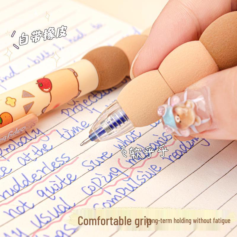 Capybara Press Erasable Blue Pen - Soft Grip, Quick-Dry, Ideal for Students.
