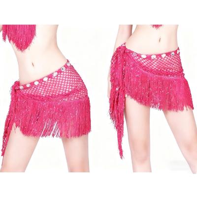 Women Belly Dance Hip Scarf,Sequins Tassels Triangle Tribal Wrap Skirt Waist Chain Raves Festival Outfits for Women Girl