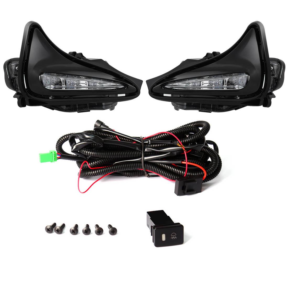 

Светодиодные противотуманные фары DRL для Toyota Corolla LE/XLE 2017 2018 2019, дневные ходовые огни, бампер, провода для вождения, переключатель, водонепроницаемый