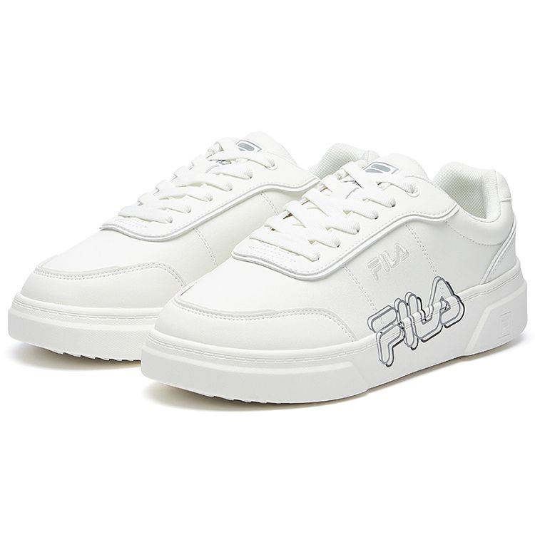 FILA Game Point Synthetic Leather Comfortable Shockproof Breathable Low-Top Sneakers Men sneakers White F12M031303FSW