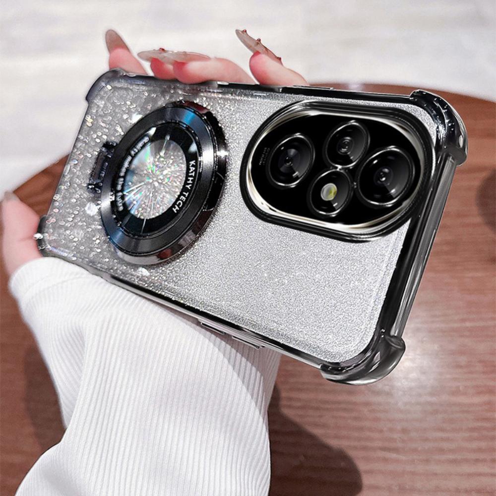 Shockproof Glitter Plating Magsafe Holder Case For Honor 200 100 90 80 70 60 Pro Soft Cover