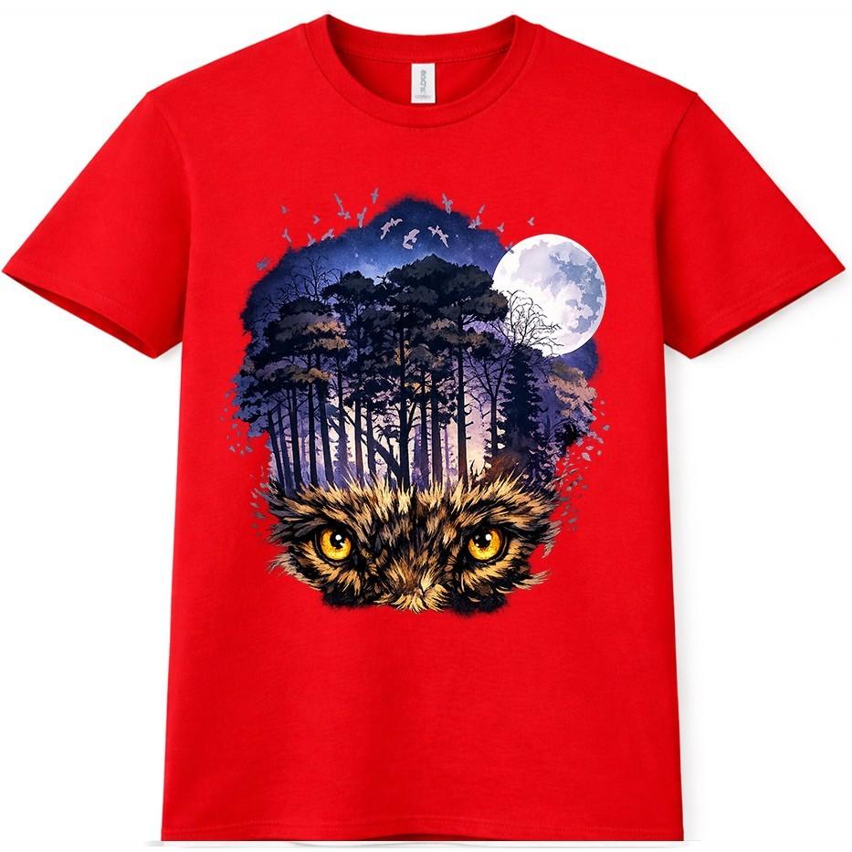 Owl T-Shirt Wildlife Graphic Tee Nature Bird Animal Lover Forest Gift Top S