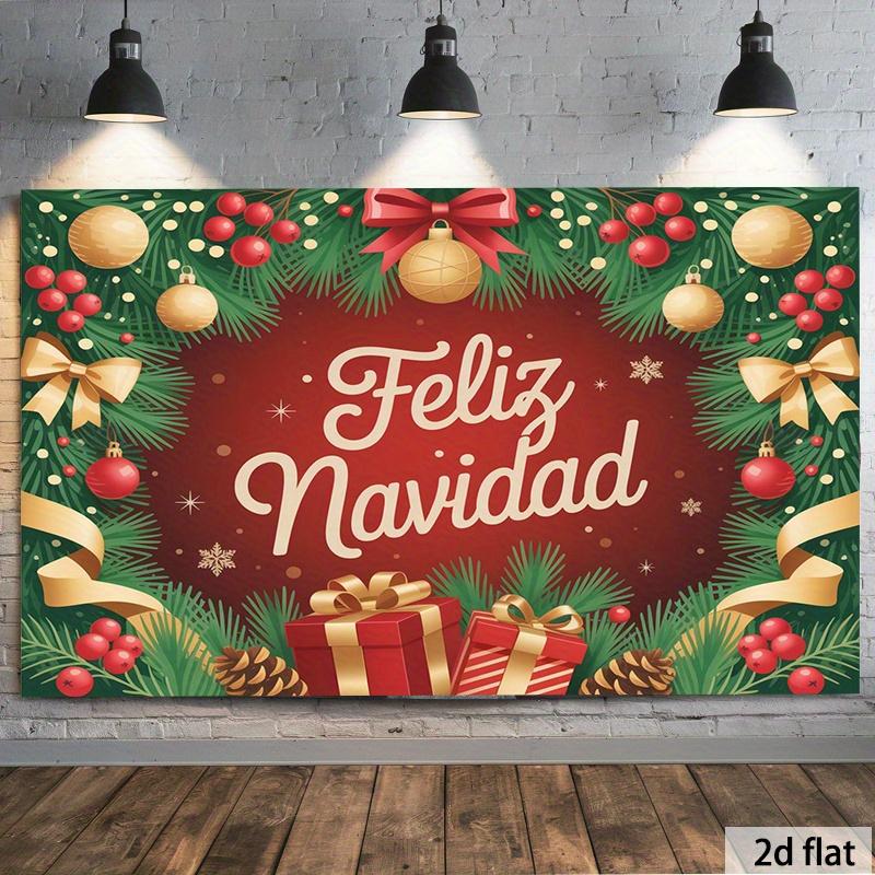 1-Piece Feliz Navidad Christmas Banner - Spanish  Merry Christmas  Party Decoration 150X100
